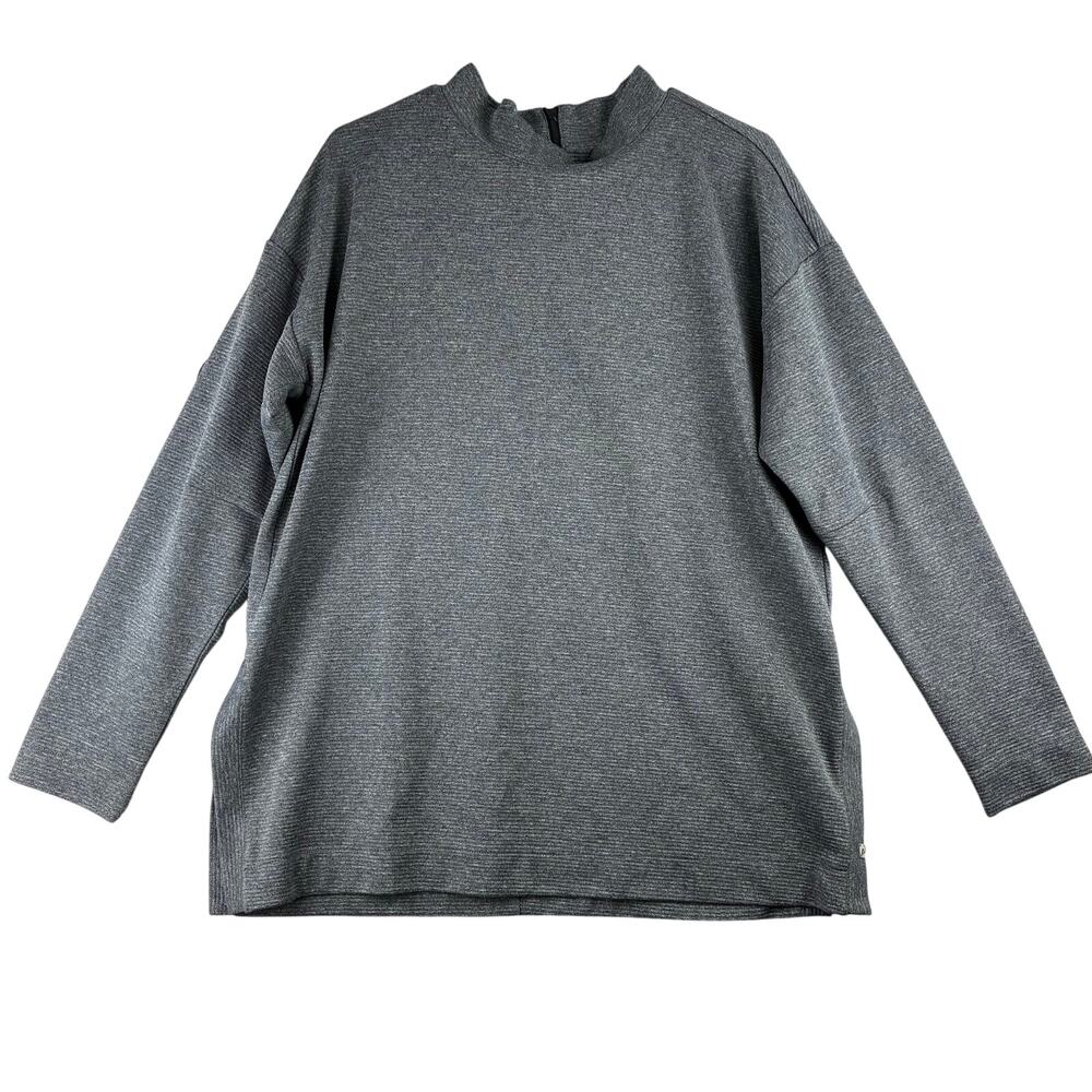 Levelwear Long Sleeve Mock Neck Golf Sweater Men’s XL Grey Ribbed Preppy Active